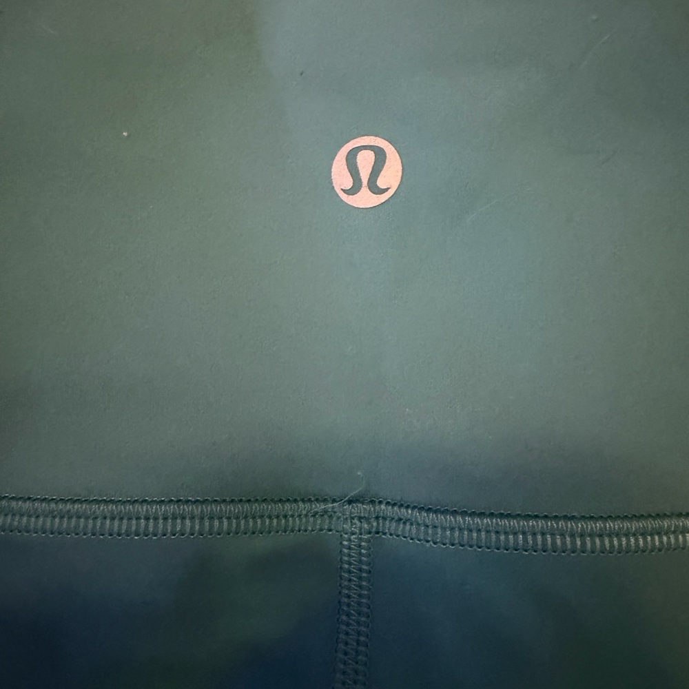 lululemon athletica Teal Leggings with Pink Logo